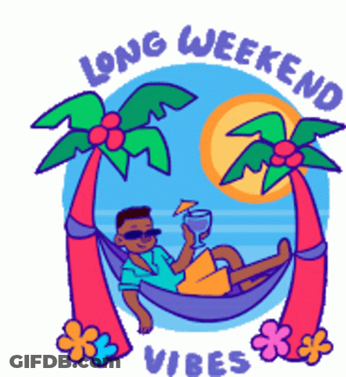 Happy Long Weekend Vibes Palm Tree GIF