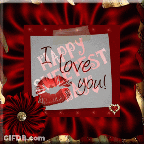 Happy Lovest You Card With Red Flower GIF