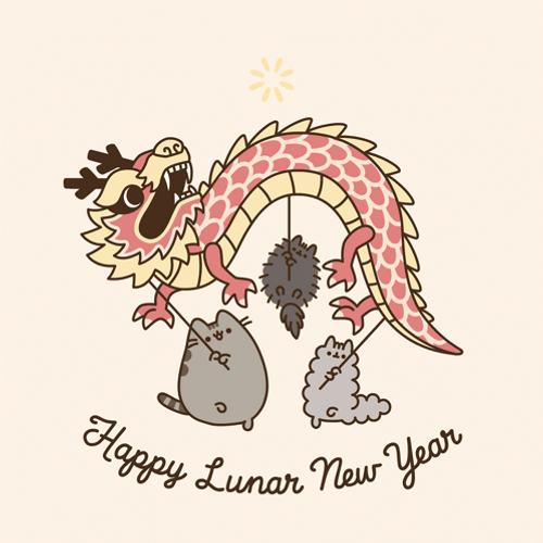 Happy Lunar New Year 2022 Pusheen Dragon GIF