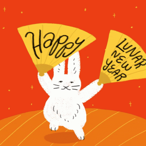 Happy Lunar New Year 2022 Rabbit Hare GIF