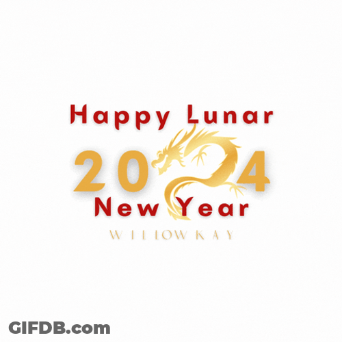 Happy Lunar New Year 2024 Minimalist GIF