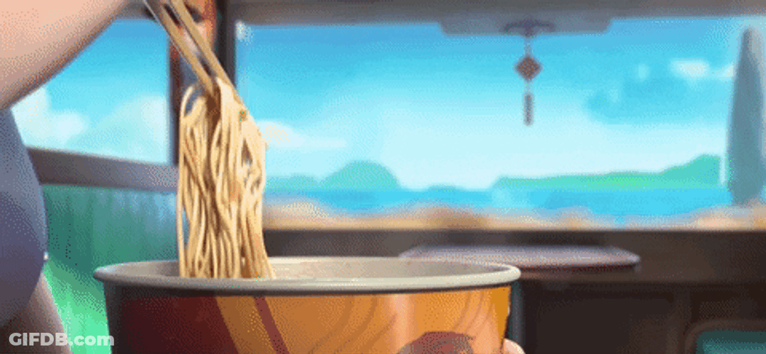 Happy Lunar New Year Noodles Making GIF