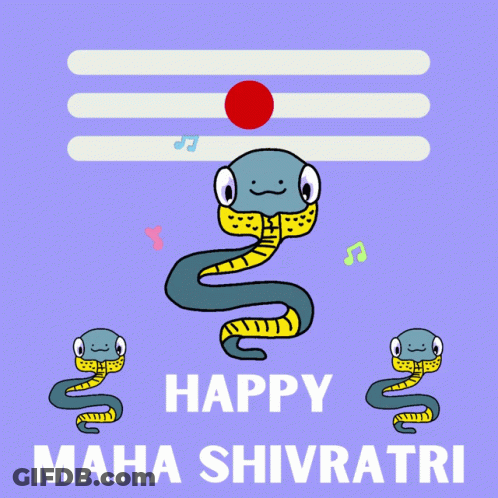 Happy Maha Shivratri Poster With Snake GIF