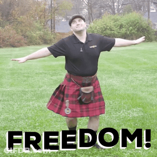 Happy Man In Kilt Freedom GIF