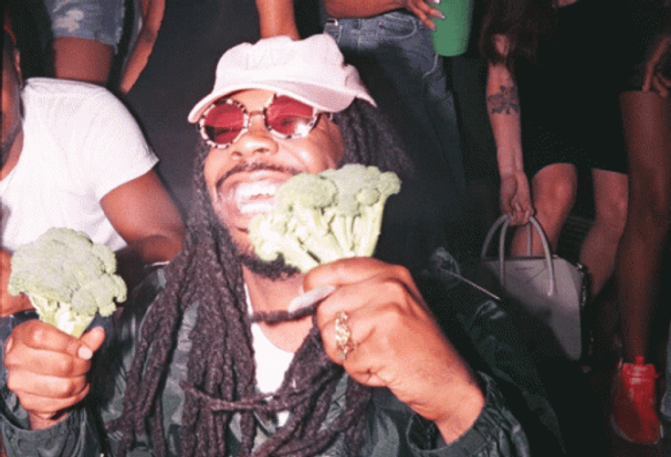 Happy Man With Broccoli GIF