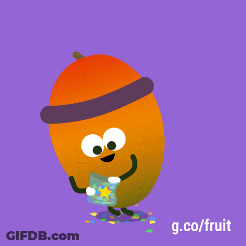 Happy Mango Fruit Celebration Colorful Party Confetti GIF