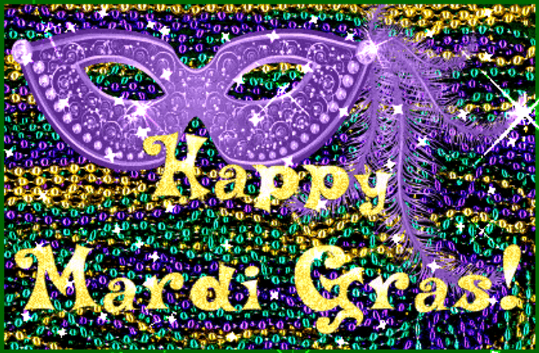 Happy Mardi Gras Beads Art GIF