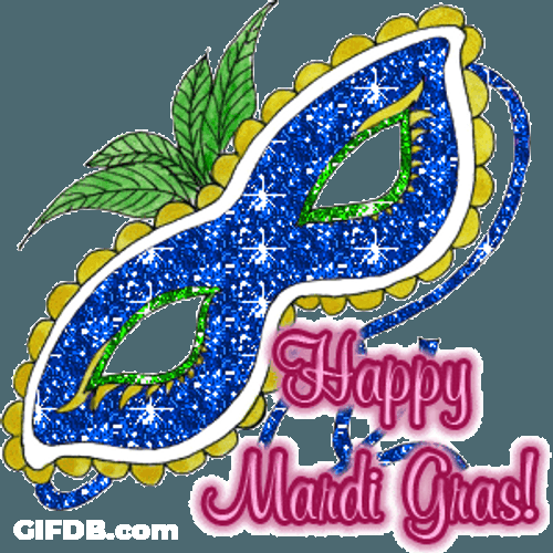 Happy Mardi Gras Mask Sticker GIF