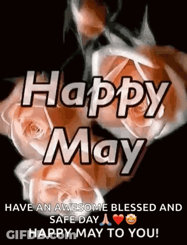 Happy May Roses With Blessings GIF