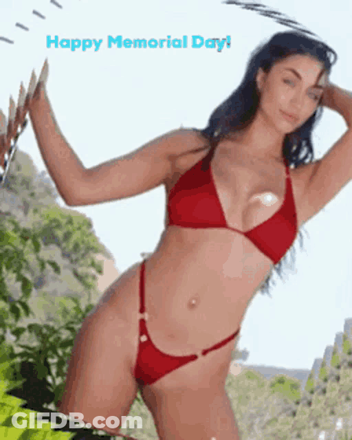 Happy Memorial Day Bikini Girl Model GIF