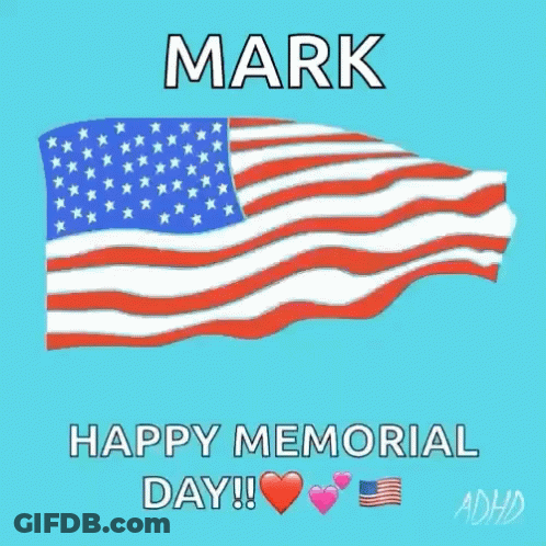 Happy Memorial Day Card With Flag And Mark GIF