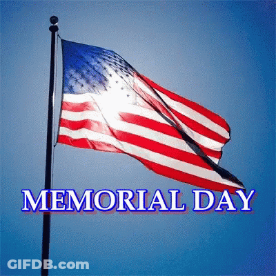 Happy Memorial Day Card With Flag And Mark GIF