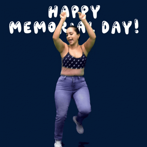 Happy Memorial Day Girl Dancing Twerk Fireworks GIF