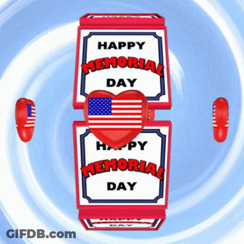 Happy Memorial Day Greeting Card With Heart GIF