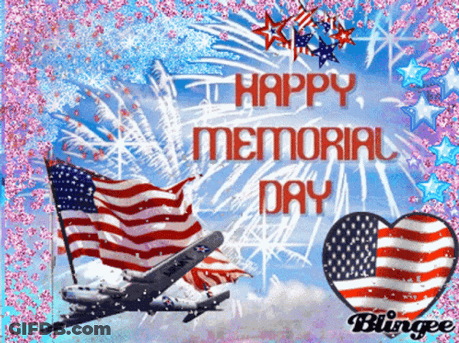 Happy Memorial Day Plane Fireworks Boom GIF