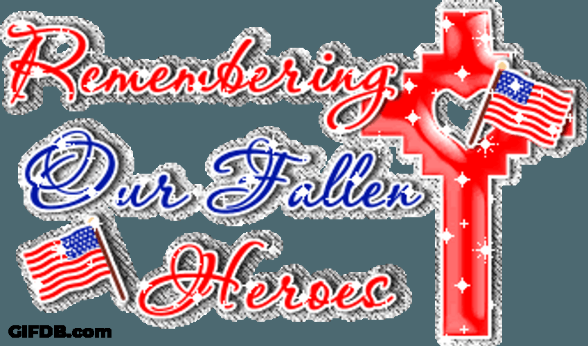 Happy Memorial Day Remembering Our Fallen Heroes Cross Flags GIF