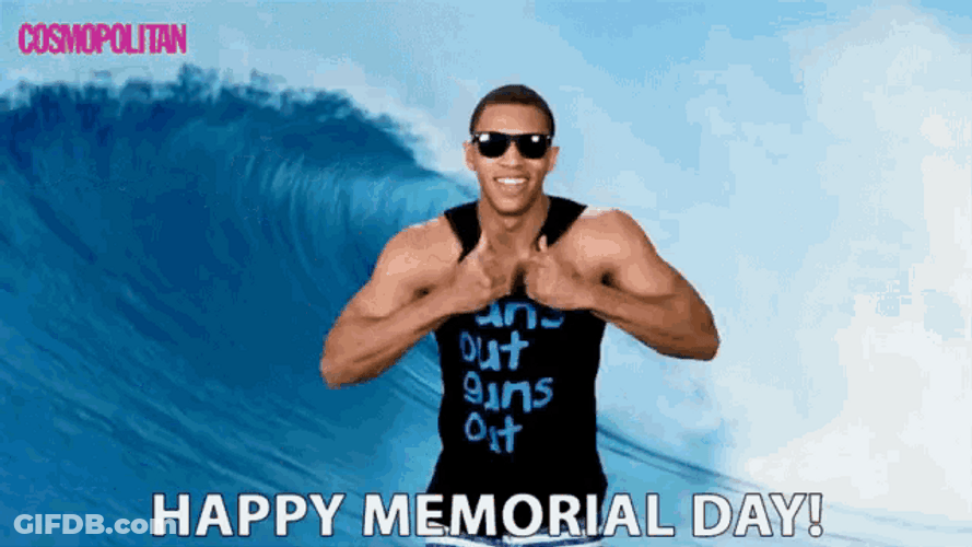 Happy Memorial Day Shirt Off Ripping Beach GIF