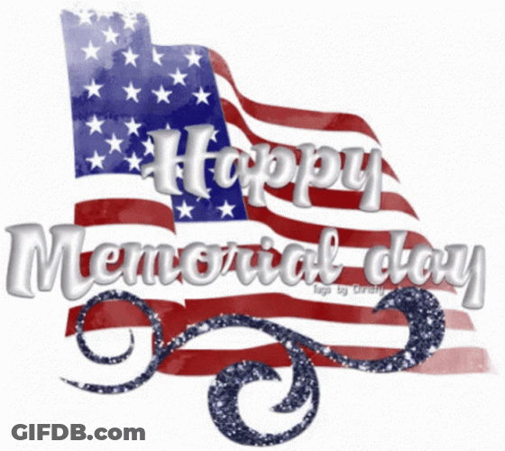 Happy Memorial Day Simple Sparkly Message GIF