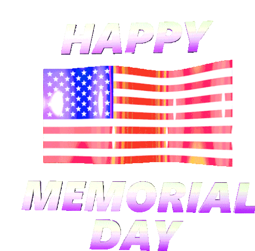 Happy Memorial Day USA Flag Glossy GIF