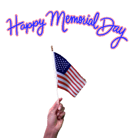 Happy Memorial Day USA Flag Small Waving GIF