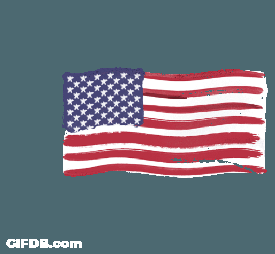 Happy Memorial Day USA Flag Wind Waving GIF