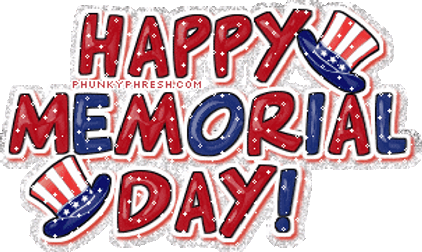Happy Memorial Day USA Holiday Hats Sparkles GIF