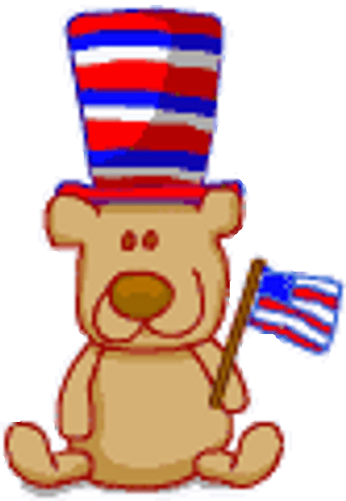 Happy Memorial Day USA Teddy Bear Doodle GIF