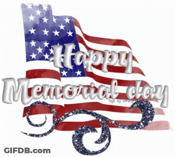 Happy Memorial Day Weekend USA Flag GIF