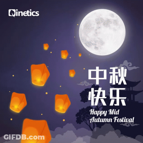Happy Mid Autumn Festival Poster With Lanterns GIF
