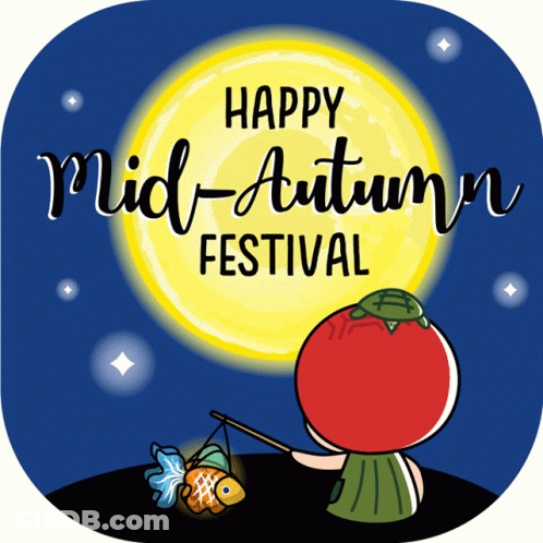 Happy Mid-Autumn Festival Poster With Tomato GIF