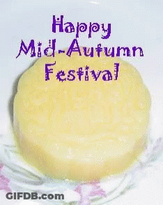 Happy Mid-Autumn Festival Yellow Cake GIF