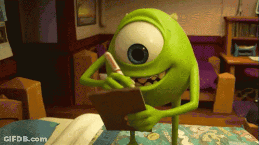 Happy Mike Wazowski Check List GIF