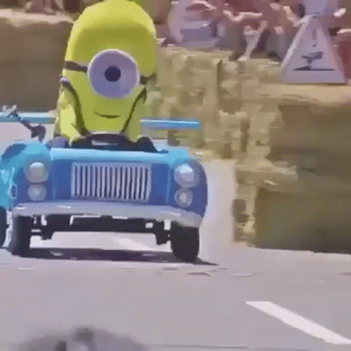 Happy Minion Happy Ride Car Meme GIF