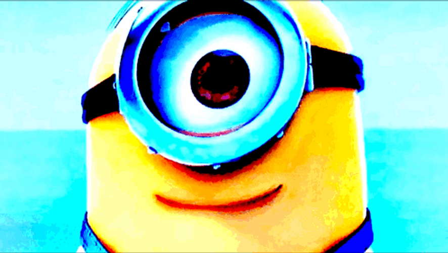 Happy Minion Waving Hi GIF