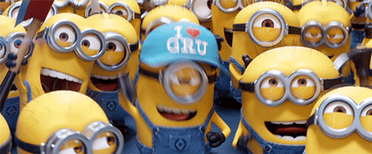 Happy Minions Celebration GIF