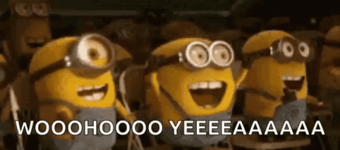 Happy Minions Woohoo Yeah GIF