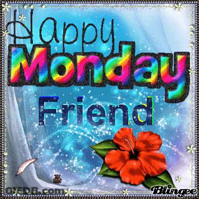 Happy Monday Friend Greeting Card With Flower GIF
