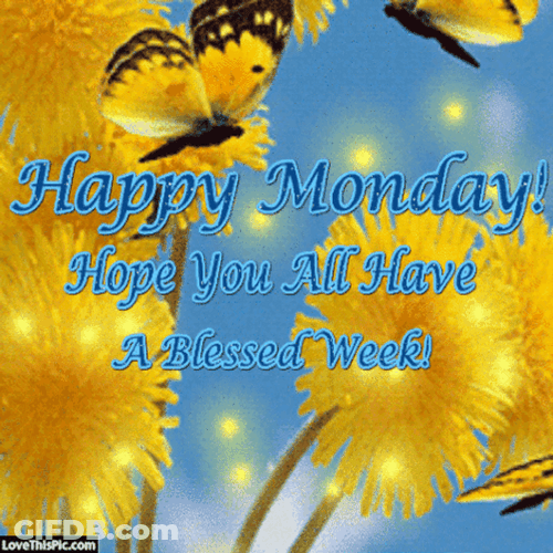 Happy Monday New Week Yellow Butterflies GIF