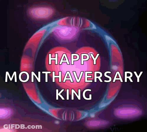 Happy Monthary King Greeting Card With Heart GIF