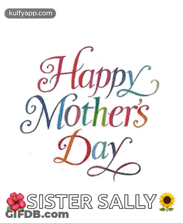 Happy Mother's Day Card With Hearts And Flowers GIF