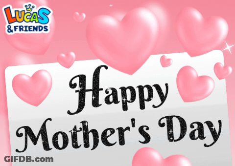 Happy Mother's Day Card With Pink Hearts GIF