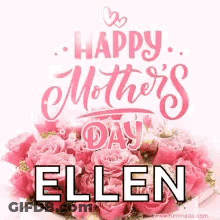 Happy Mother's Day Card With Pink Roses GIF