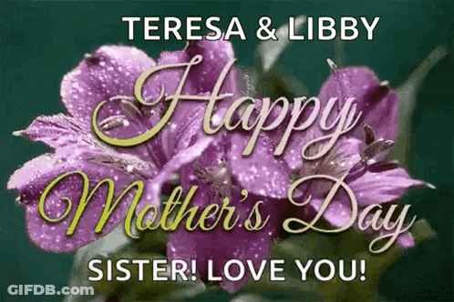 Happy Mother's Day Card With Purple Flowers GIF