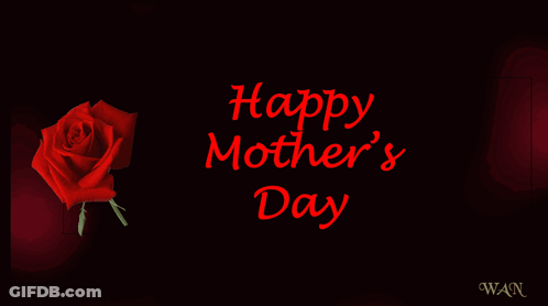 Happy Mother's Day Card With Red Balloons And Rose GIF