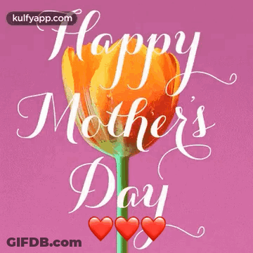 Happy Mother's Day Card With Tulip And Hearts GIF