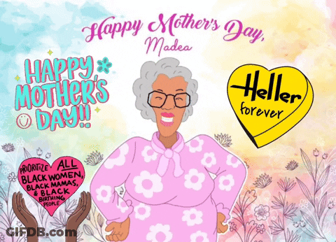 Happy Mother's Day Greeting Card With Elderly Woman GIF