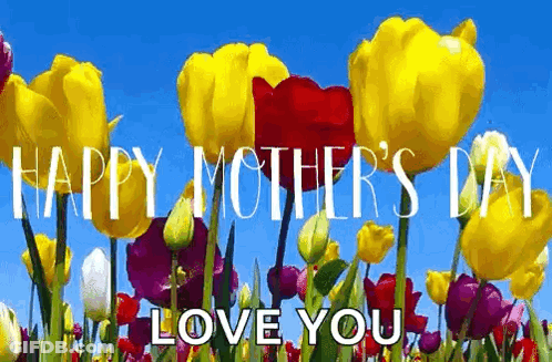 Happy Mother's Day Postcard With Hearts GIF