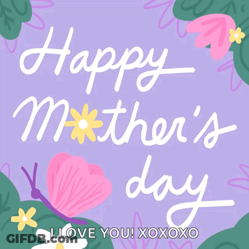 Happy Mother's Day Purple Background GIF