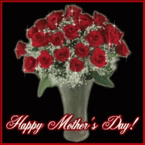 Happy Mother's Day Sister Bouquet Of Roses GIF