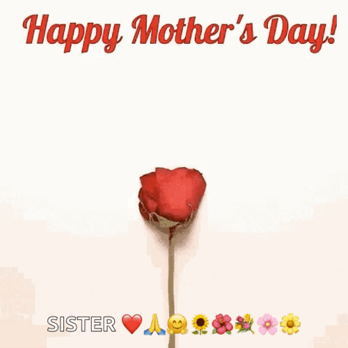Happy Mother's Day Sister Heart Petals GIF